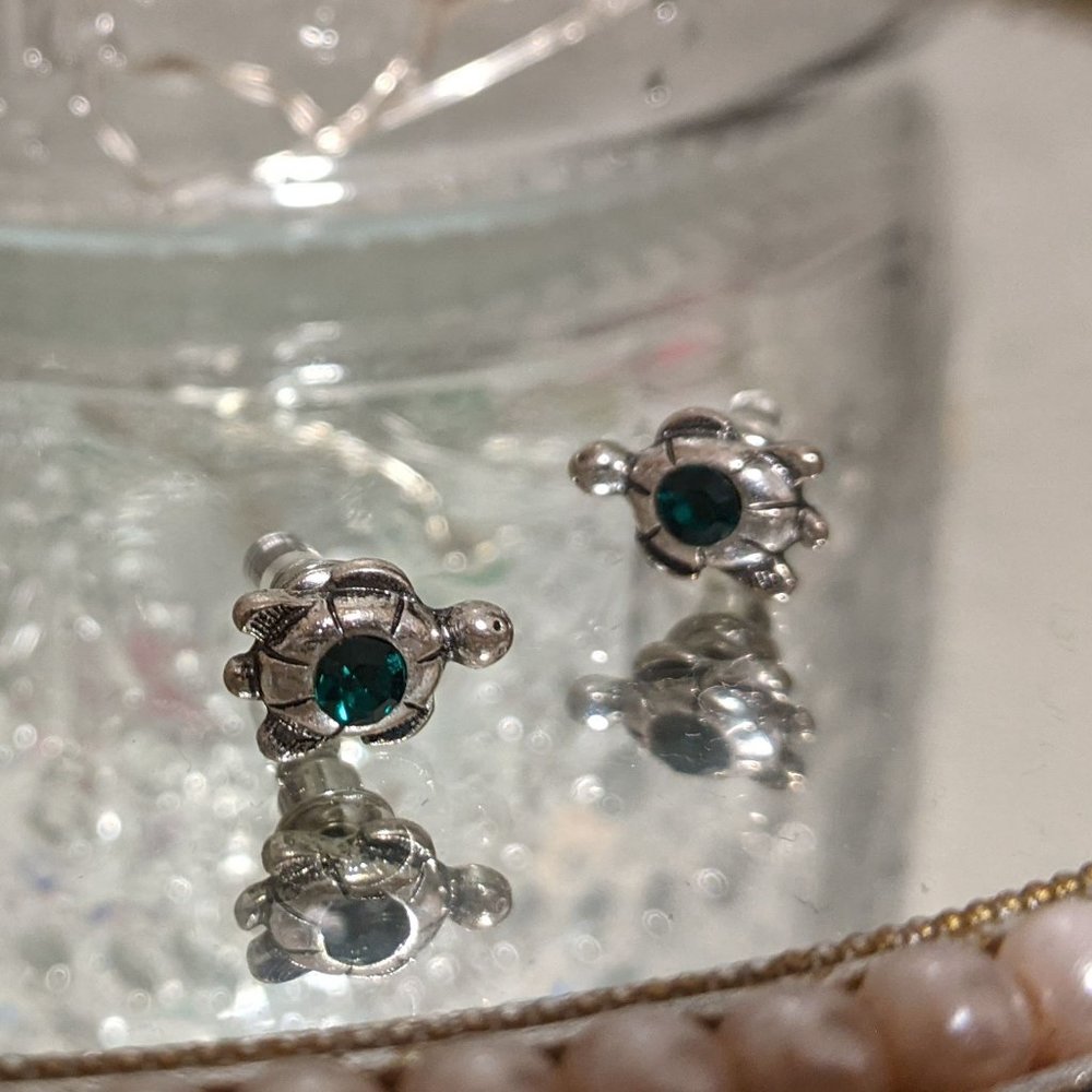 Silver Turtle Studs